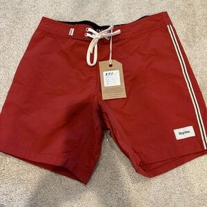 Rhythm Livin Classic Red Swim trunks 28 NWT